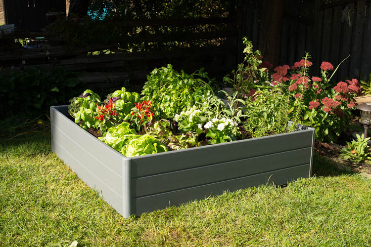 Raised Garden Bed 44.5" x 44.5" x 11.5" – Slate Gray